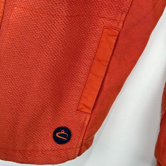 Carbon 2 Cobalt Sweater Jacket Men Medium Orange Full Zip Snap Cotton Blend - Picture 4 of 9